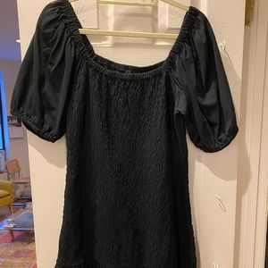 Black JCREW ruched mini dress